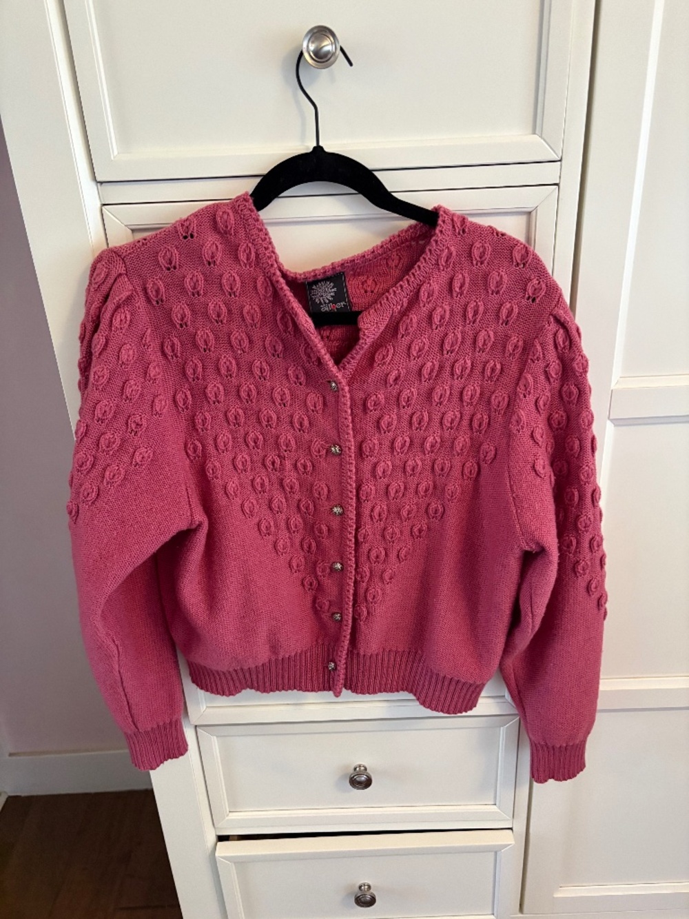 Vintage pink German trachten cardigan, fits S/M